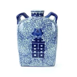 Mavi beyaz çin porselen vazo. Antika porselen vazo