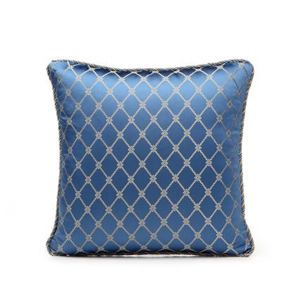 Royal Aqua Collection Mavi gold desenli kumaş dekoratif kırlent