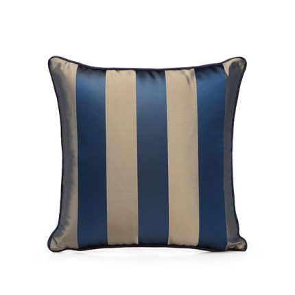 Royal Aqua Collection Lacivert çizgili saten kumaş yastık modeli