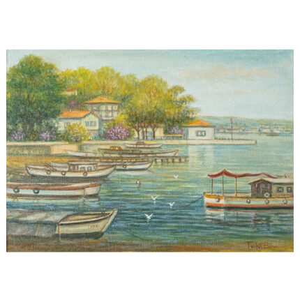 Tankut Bilge Akrilik Tablo Çubuklu Sahil