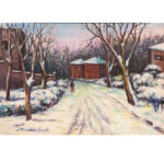 Ressam Mustafa Bayar İmzalı Duralit Üzeri Yağlıboya Peyzaj