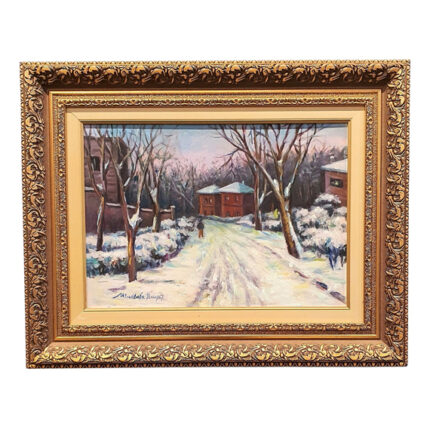 Ressam Mustafa Bayar İmzalı Duralit Üzeri Yağlıboya Peyzaj