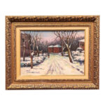 Ressam Mustafa Bayar İmzalı Duralit Üzeri Yağlıboya Peyzaj